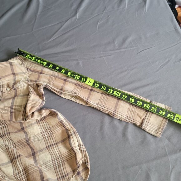 LRL Lauren Ralph Lauren Shirt Womens M Brown Plaid Button Up Camping Western - Picture 8 of 10